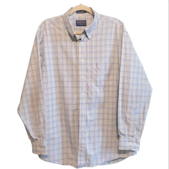 Pendleton Men's‎ Blue and White Dress Shirt Button-down Size Large - Picture 2 of 4